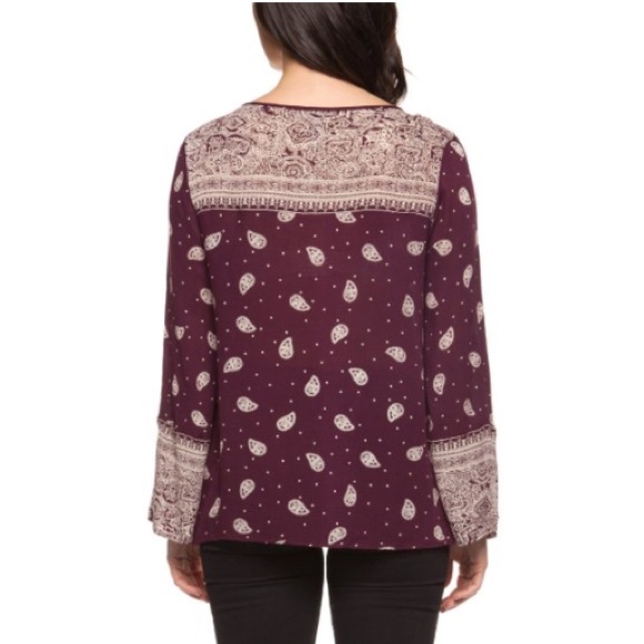 ‼️JUST IN‼️ Plum Paisley Peasant Top - Picture 2 of 2